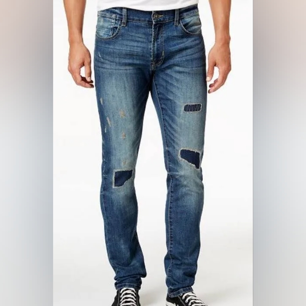 Ring Of Fire Mens Elan Slim Fit Medium Wash Jeans Size W38 X L30